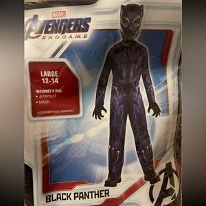 Brand New Marvel Avengers End Game Kids Large 12-14 Black Panther Costume